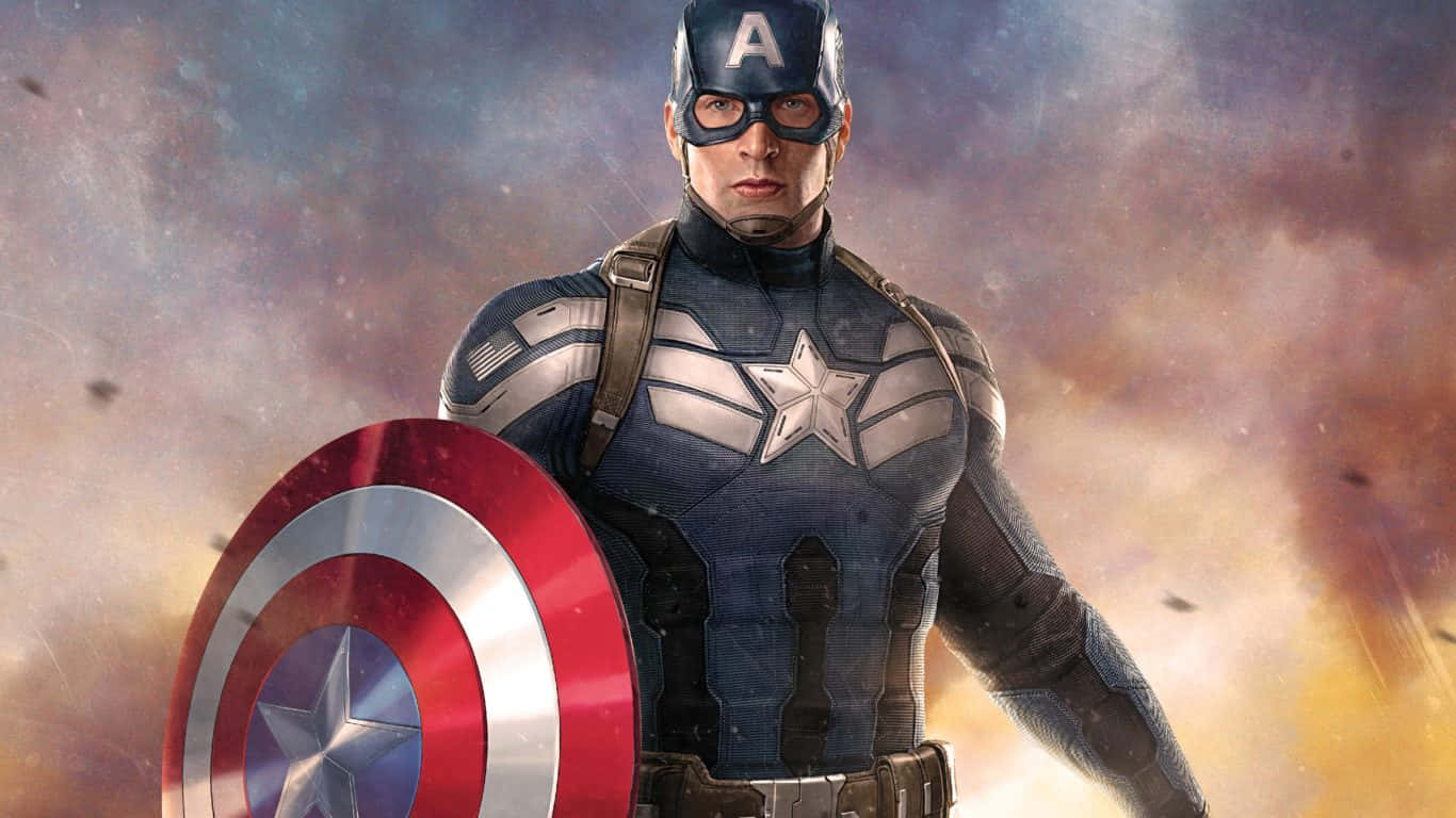 1366x768 Captain America Background Explosions
