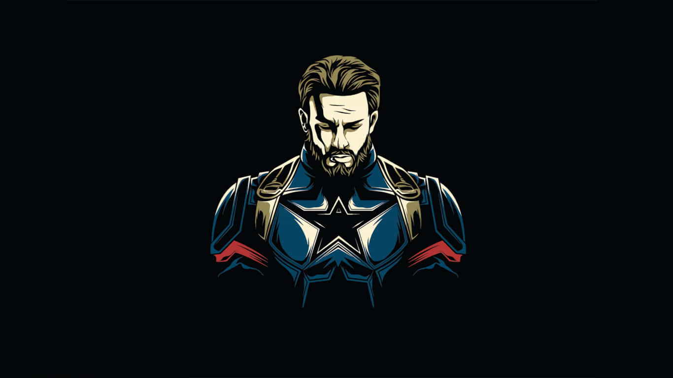 1366x768hintergrundbild Von Captain America In Schwarz