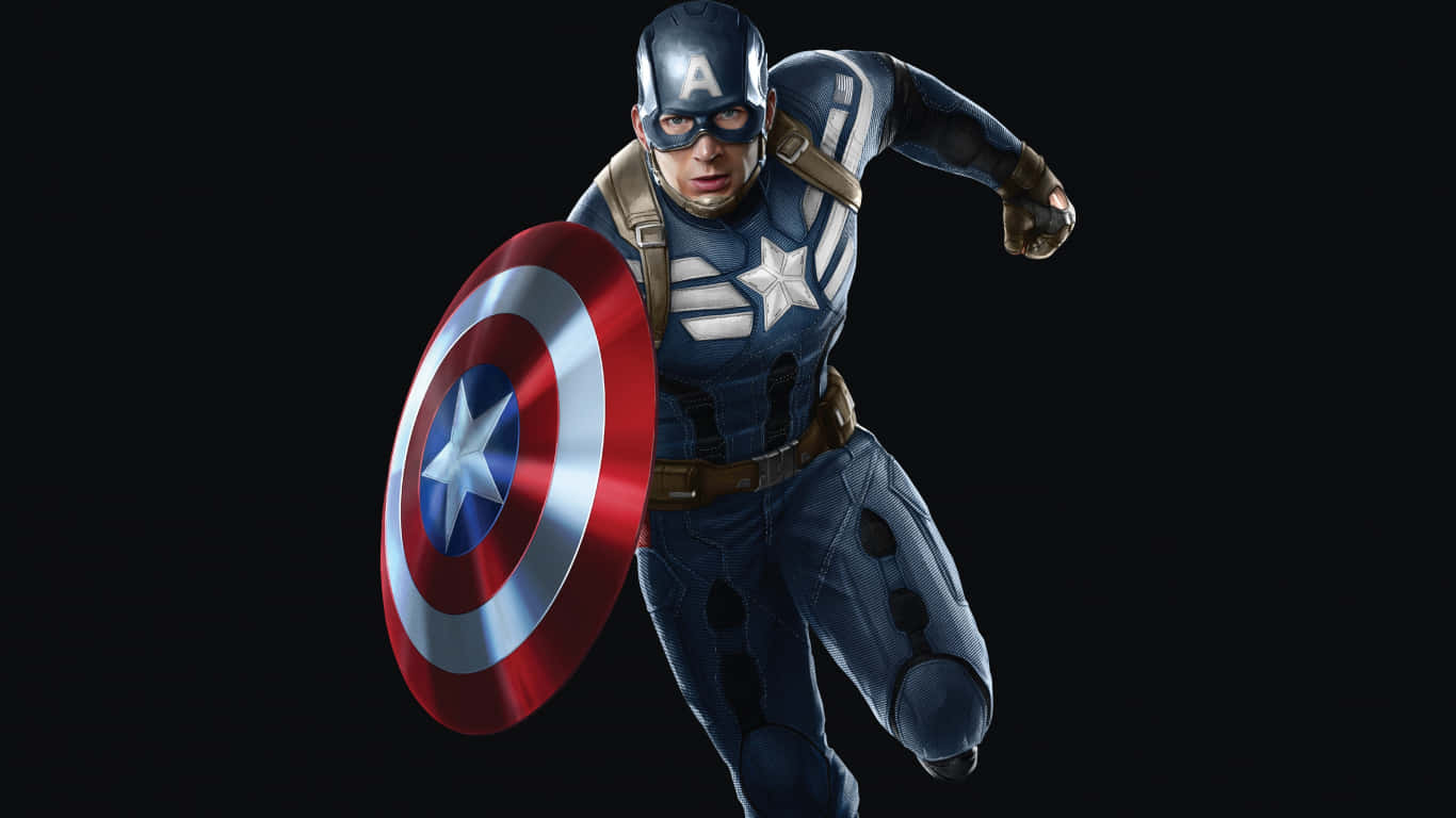 1366x768hintergrundbild Von Captain America Schwarz