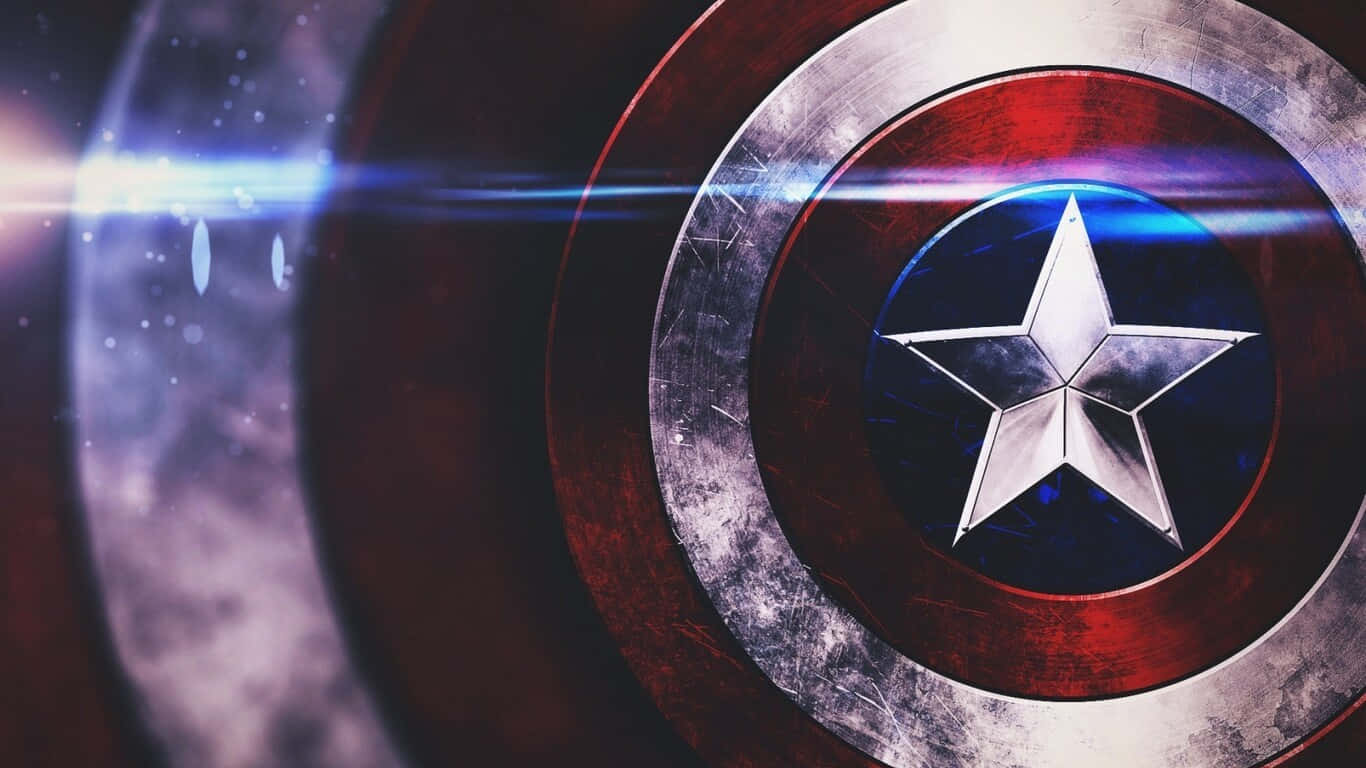 1366x768 Captain America Background Star Shield