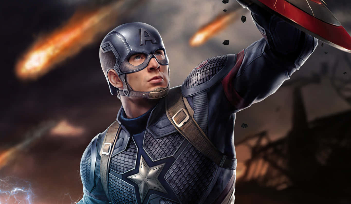 1366x768 Captain America Background Meteors
