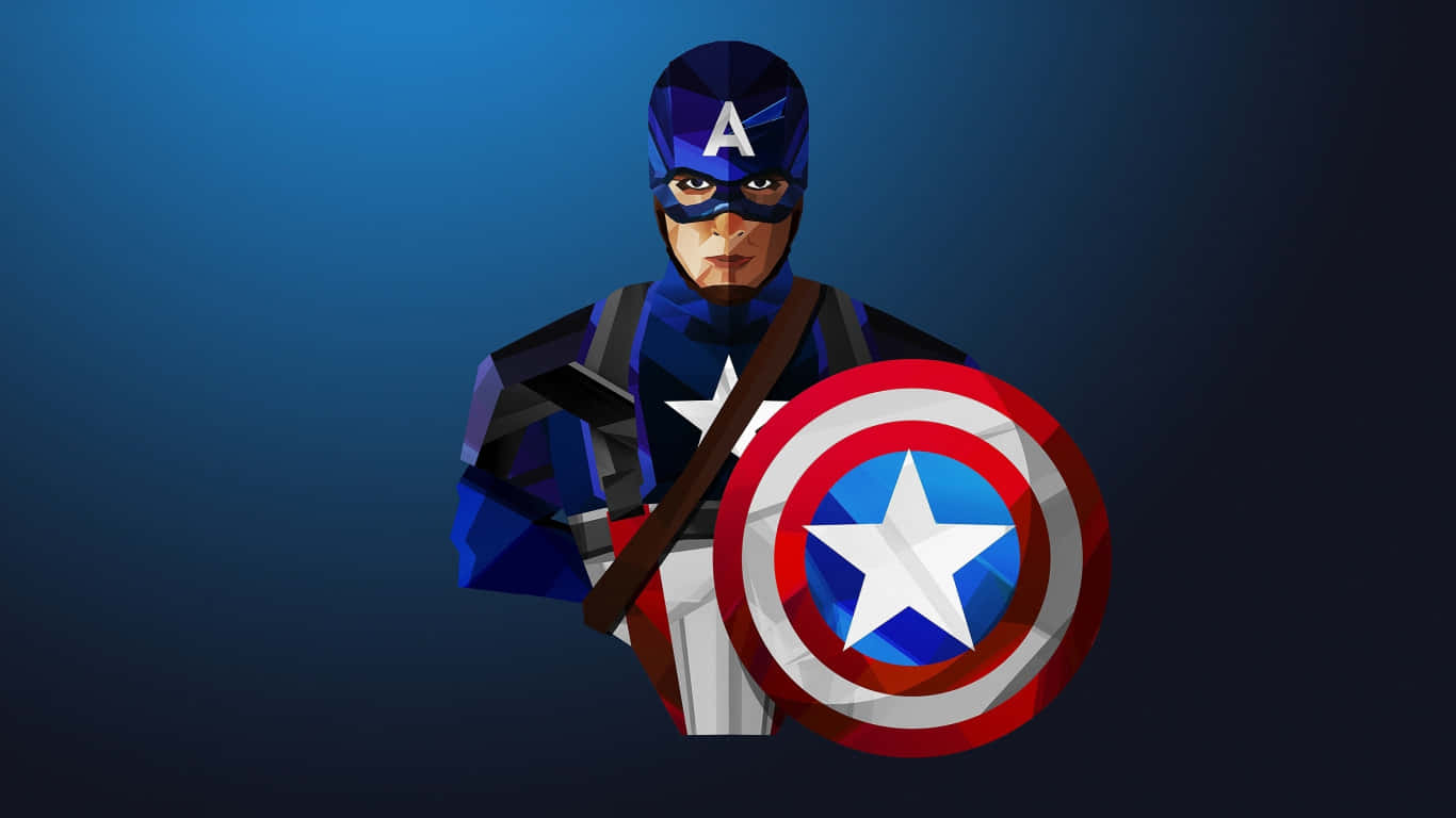 Sfondovettoriale Di Captain America Con Risoluzione 1366x768