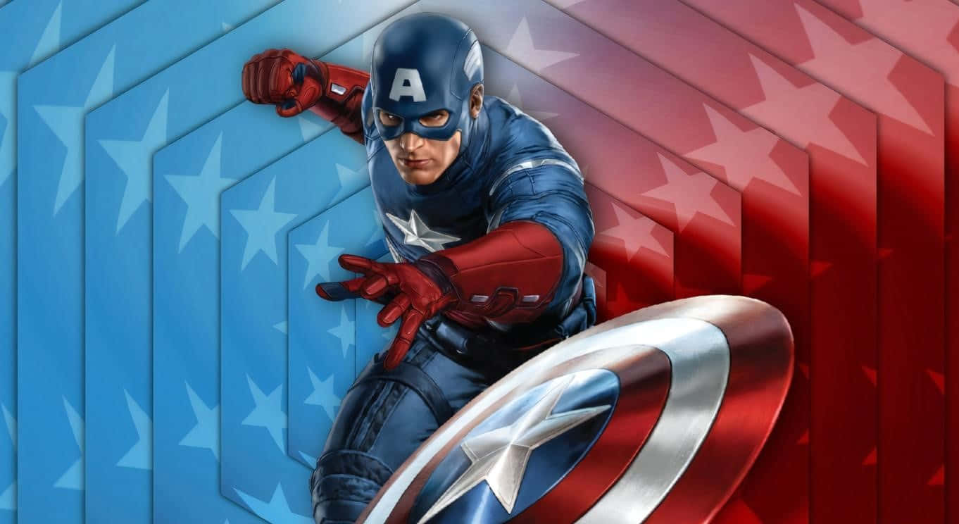 1366x768 Captain America Background Red Blue