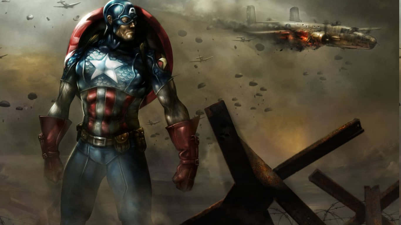 1366x768 Captain America Background Aircraft