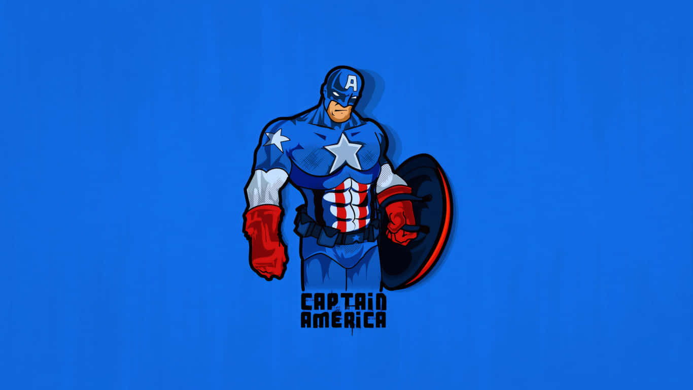 1366x768hintergrundbild Von Captain America In Blauer Farbe