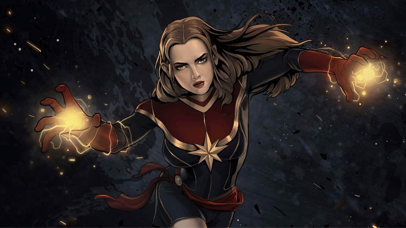 1366x768 Captain Marvel Background Animated Carol Background