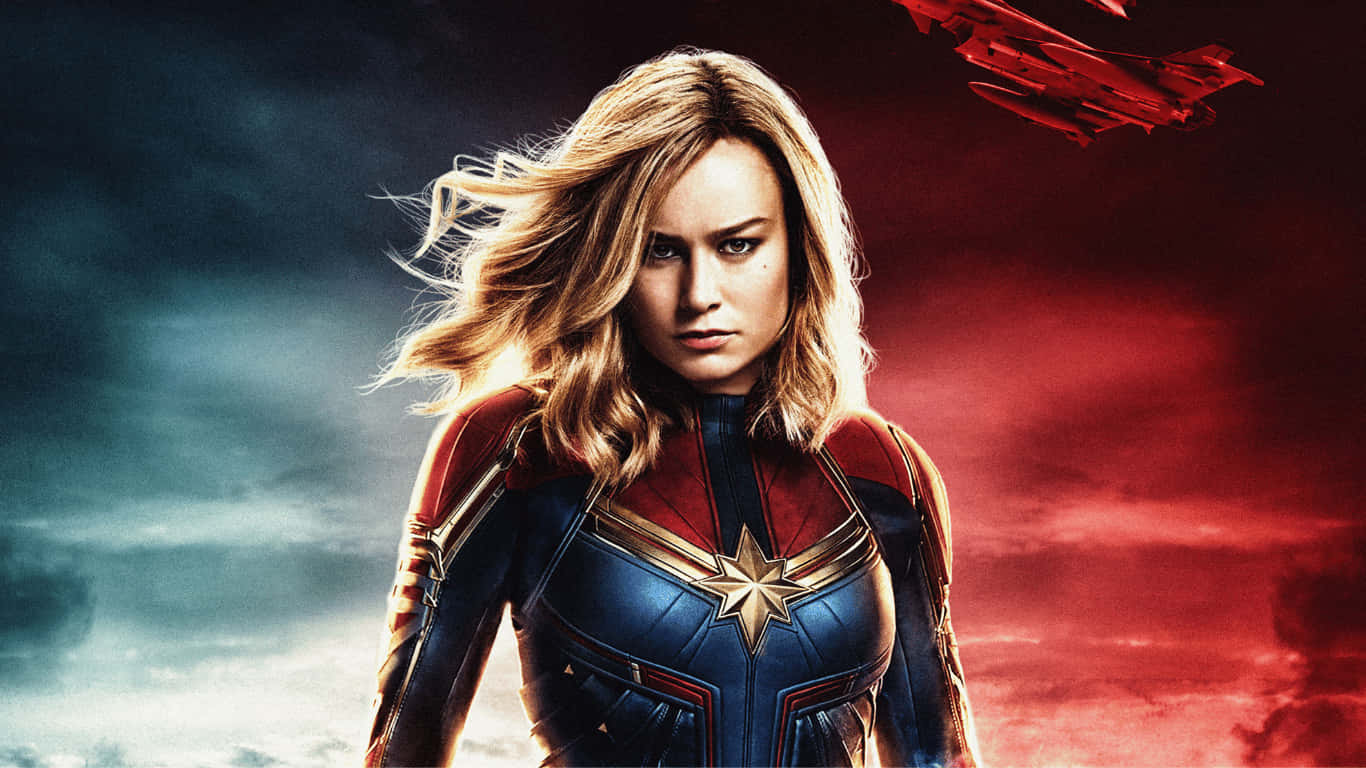 1366x768 Captain Marvel Background In Different Side Background