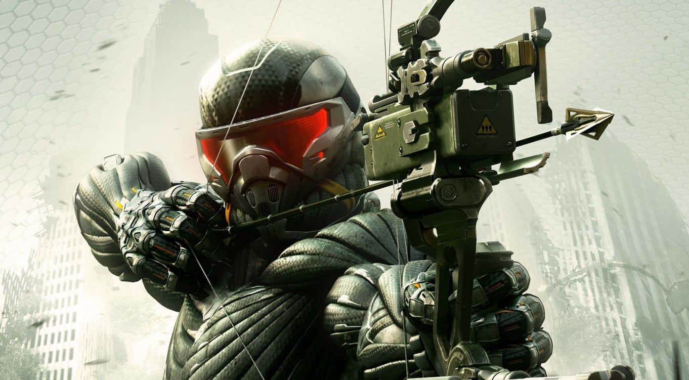 1366x768 Crysis 3 Background Prophet Aiming Bow And Arrow