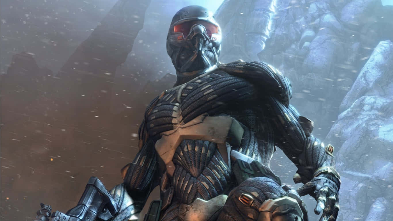 1366x768 Crysis 3 Background Nanosuit Soldier In The Snow