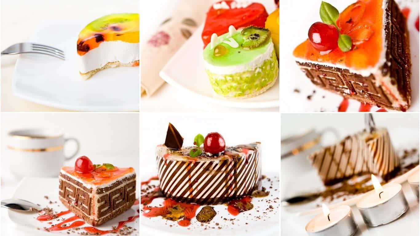 A Collage Of Pictures Of Different Types Of Cakes