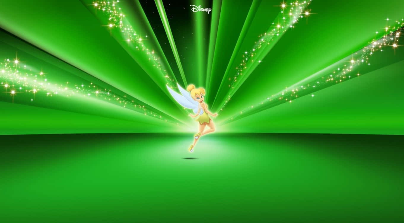 Grüneanimierte Figur Tinker Bell 1366x768 Disney Hintergrund