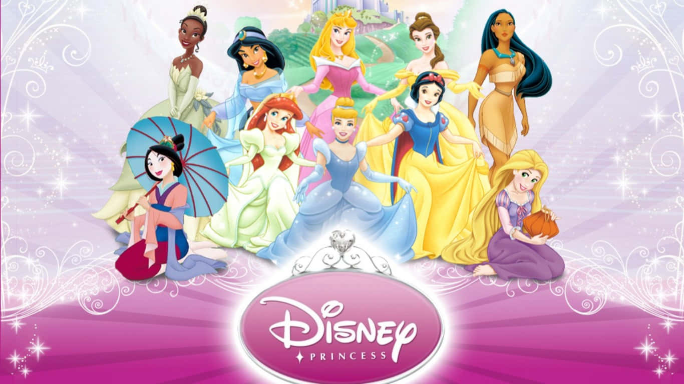Eleganteanimierte Prinzessinnen 1366x768 Disney Hintergrund