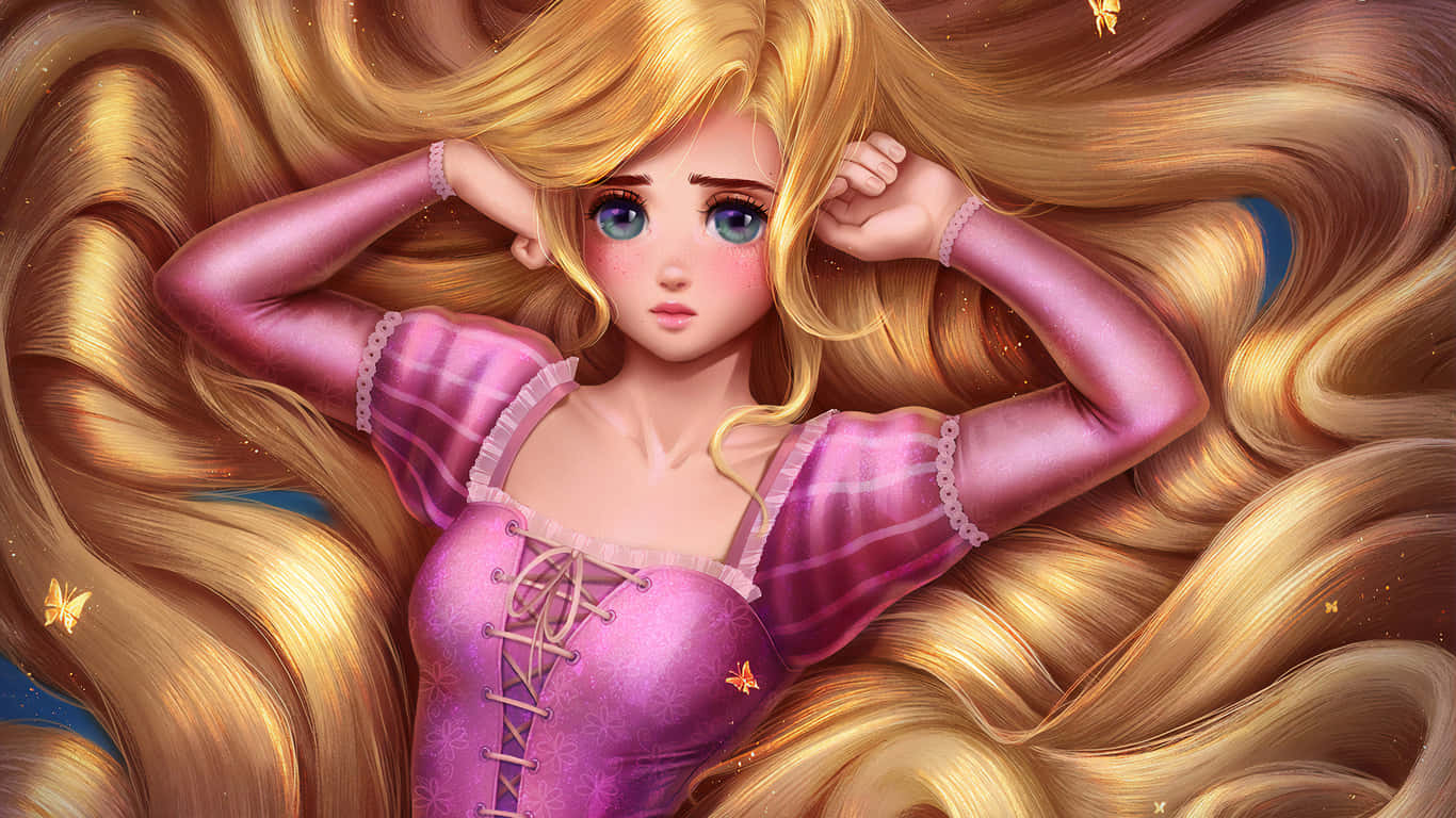 Princess Rapunzel 1366x768 Disney Background Digital Art Background