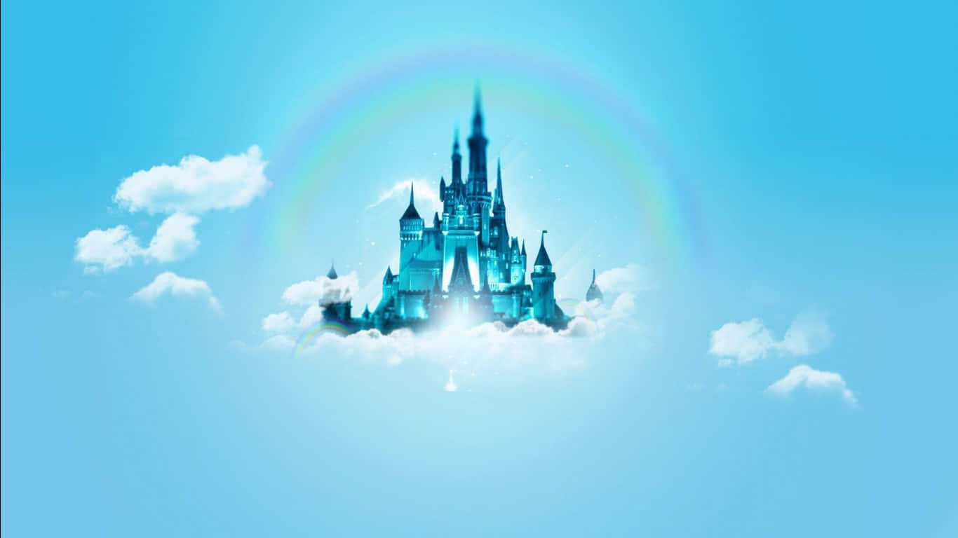 Blauerhimmel, Schloss 1366x768 Disney Hintergrundillustration.