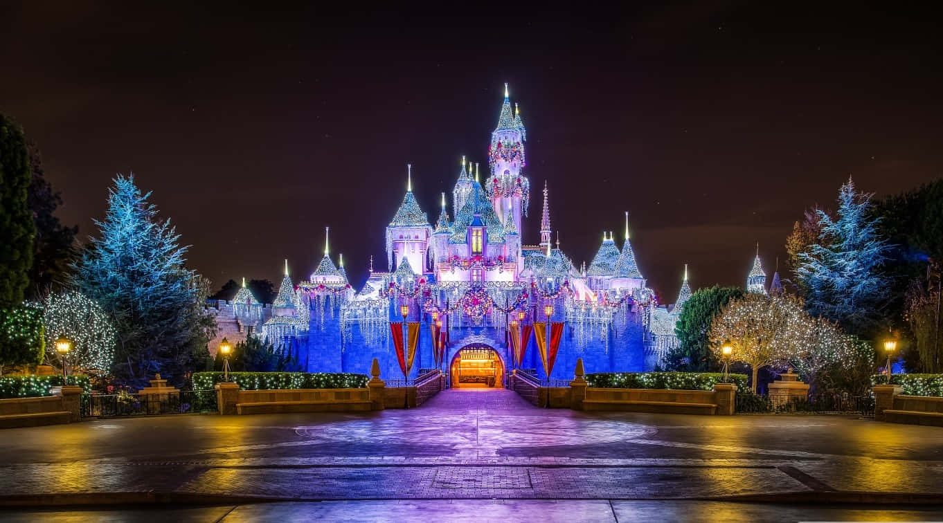 Lighted Magical Kingdom 1366x768 Disney Background