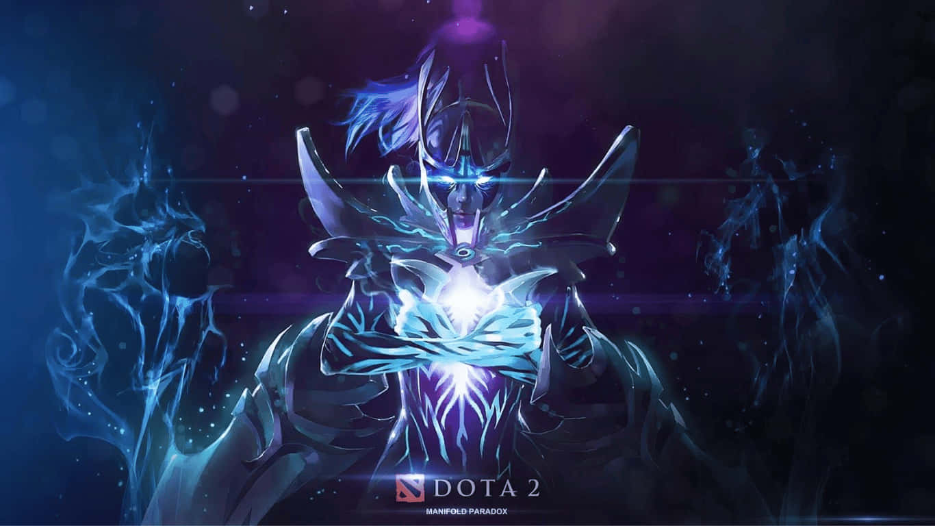 a blue and purple image of a character in a game