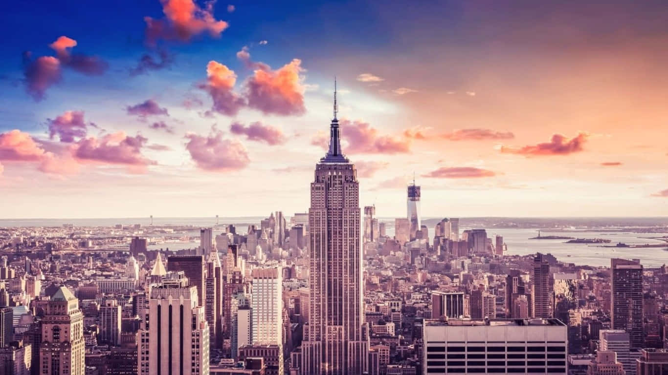 A view of the iconic Empire State Building from New York City