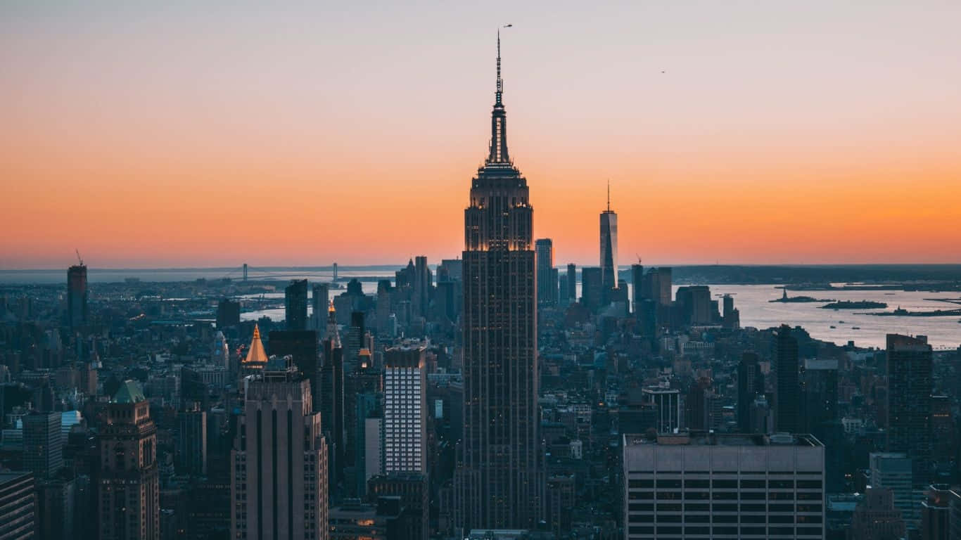An iconic view of the Empire State Building in New York City