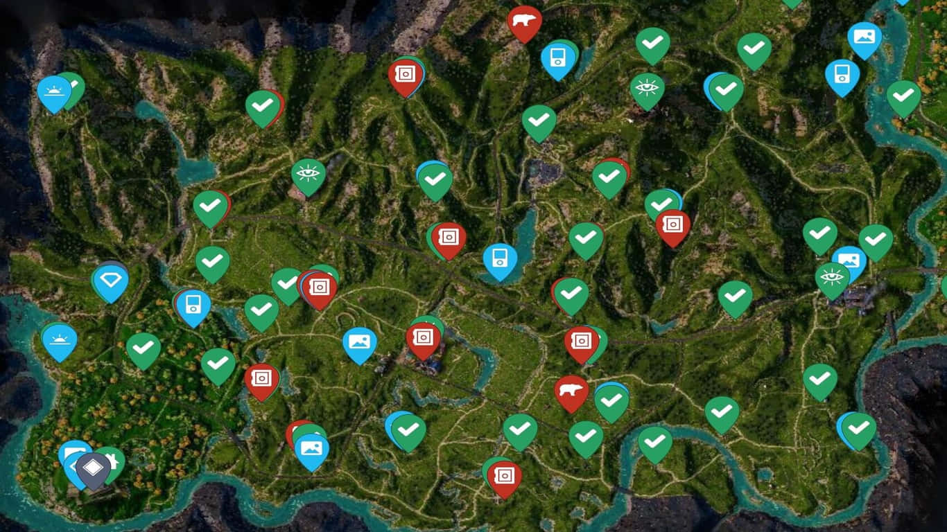 En kort viser placeringerne af stederne i Fortnite.