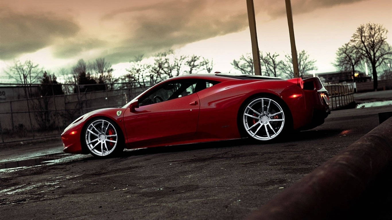 1366x768 Ferrari Hd Red 458 Italia Wallpaper