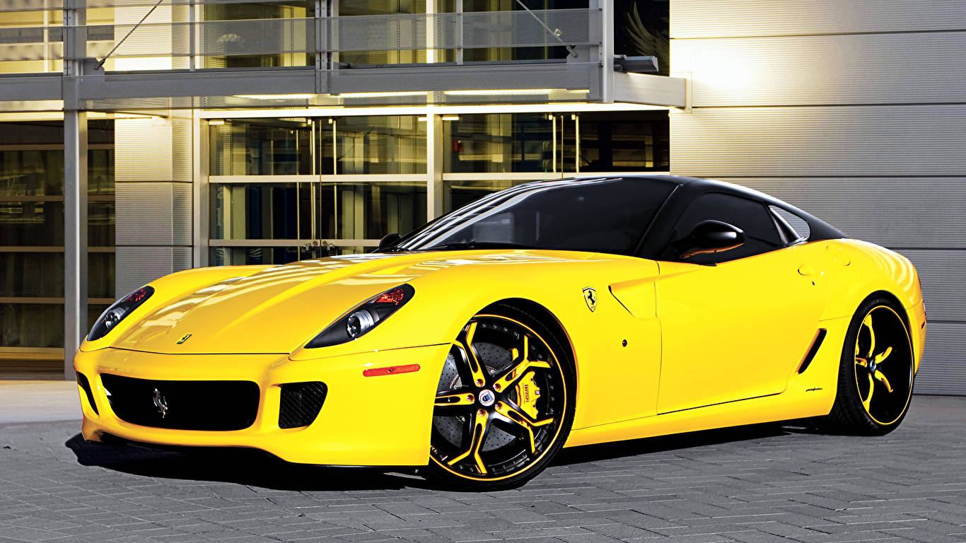 1366x768 Ferrari Hd Yellow 599 Gtb Wallpaper