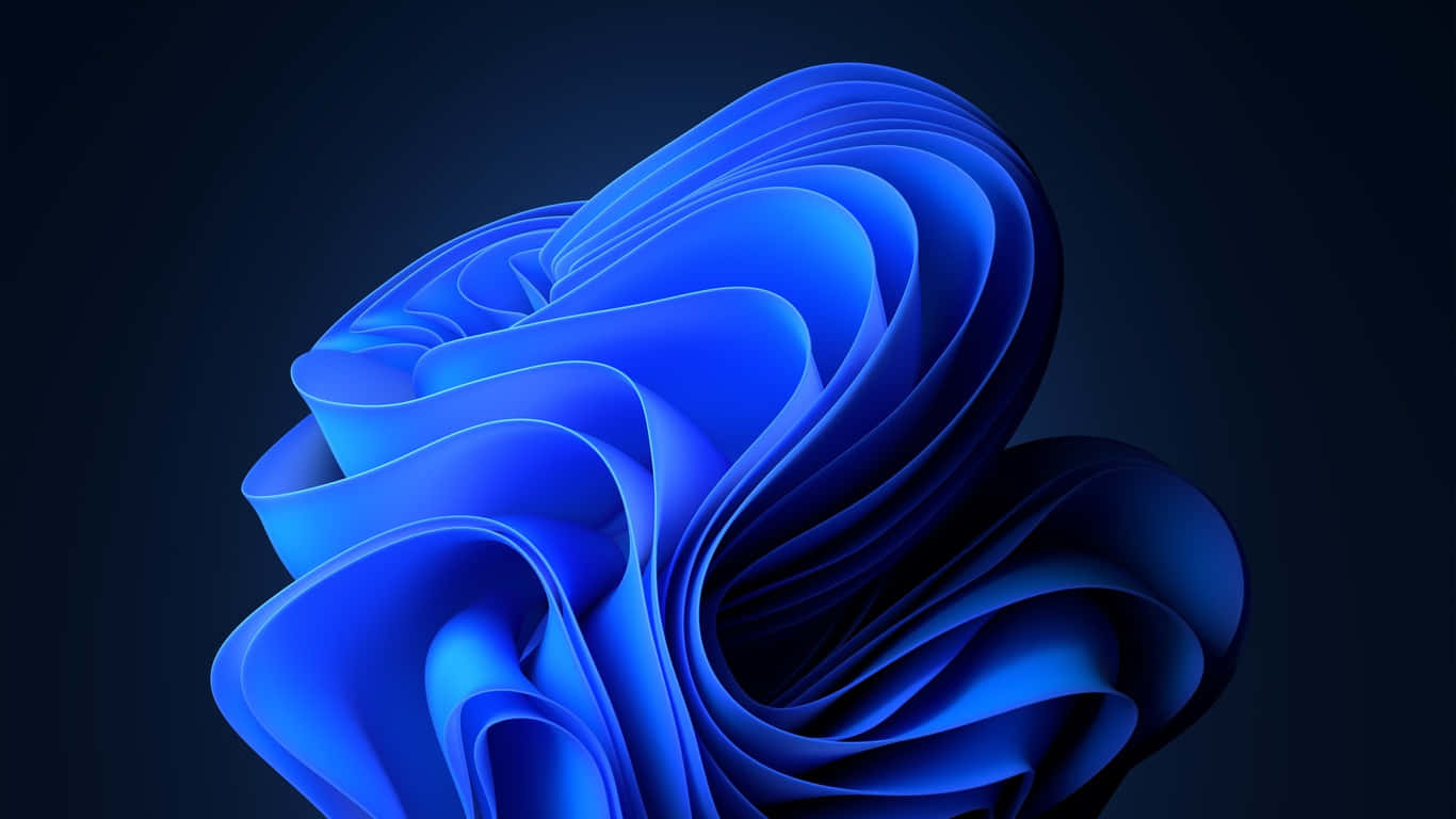 a blue abstract sculpture on a dark background