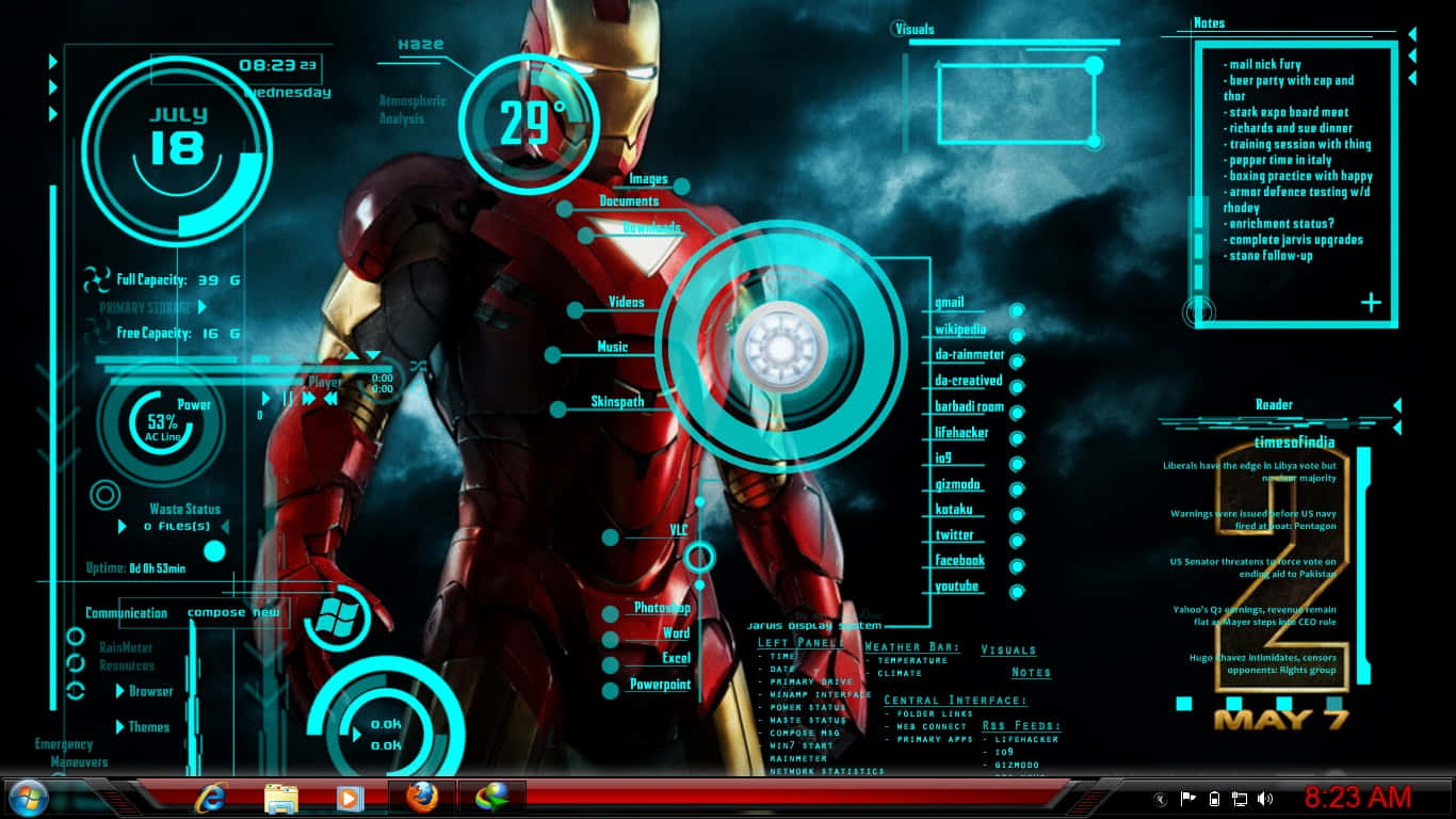 Iron Man in an epic hero pose