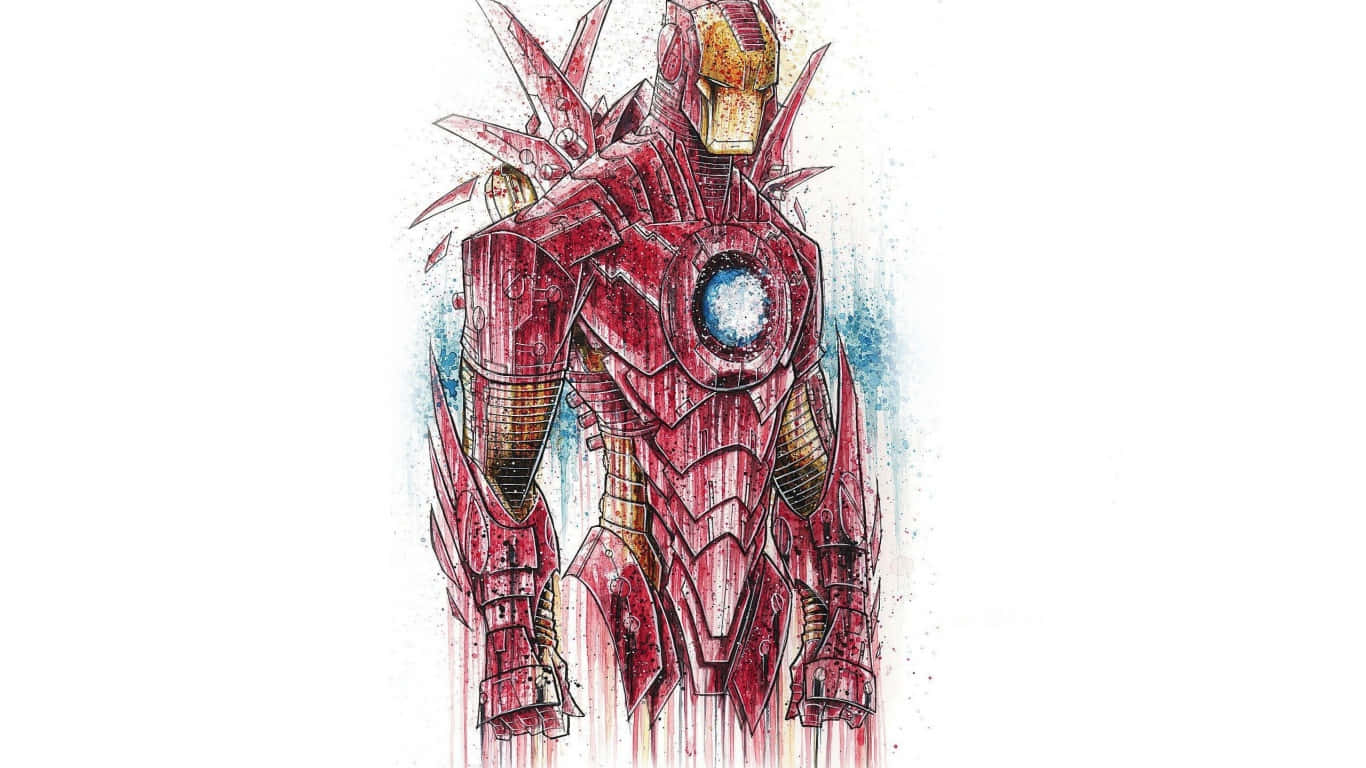 Armored Tony Stark Descend in Iron Man Suit