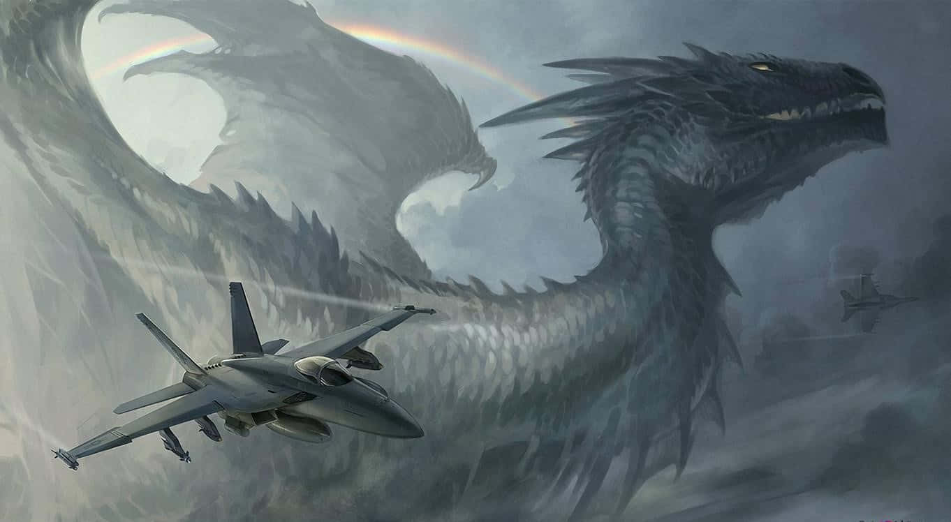 1366x768 Jumbo Jets Background & Dragon Background