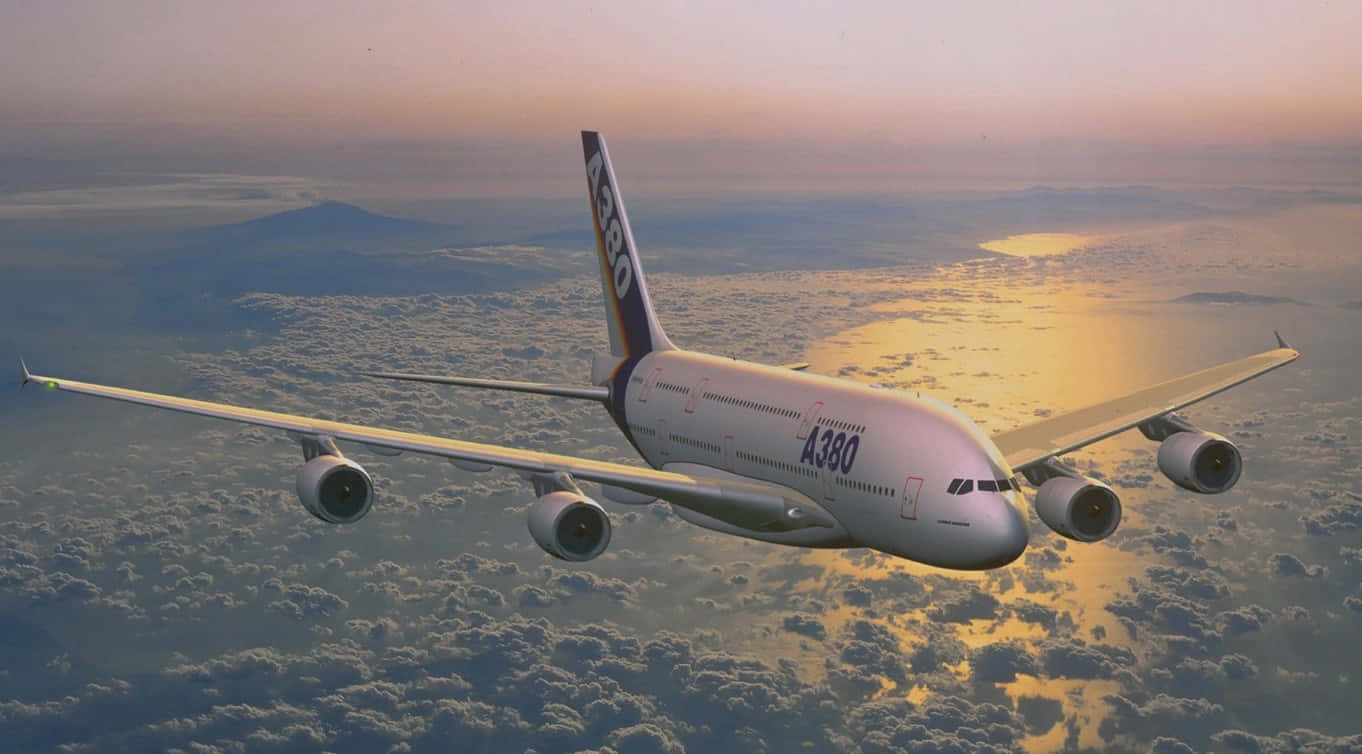 1366x768 Jumbo Jets Background Airbus A380 Background