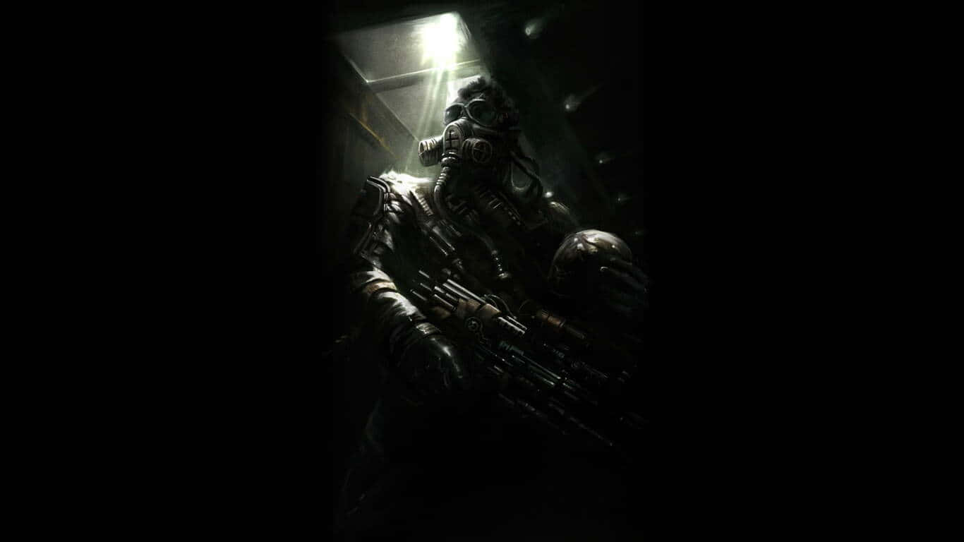 A Man In A Dark Room With A Gun