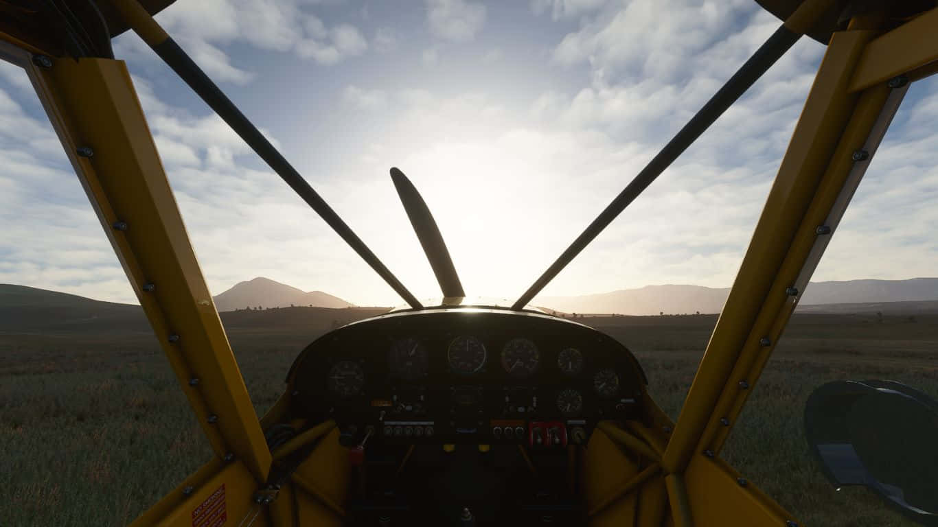 1366x768microsoft Flight Simulator Bakgrundsbild Ex Zlin Savage Cub