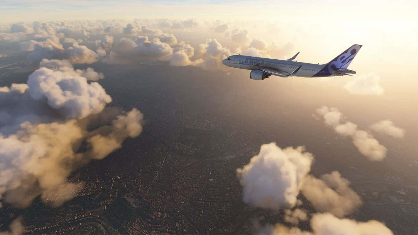 Fondode Pantalla Microsoft Flight Simulator Airbus A320neo 1366x768.