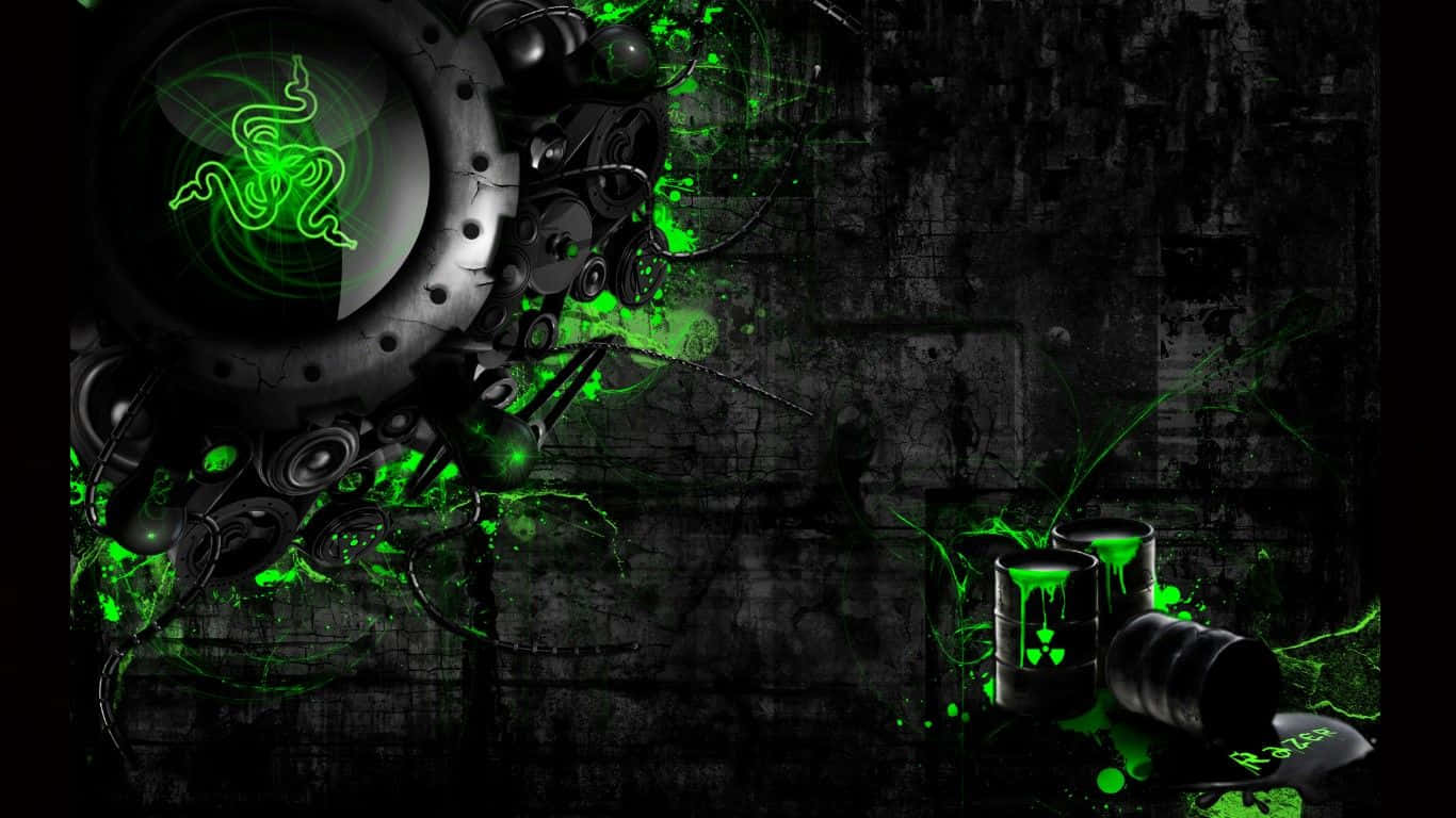 Razer Neon Green 1366x768 Monitor Background