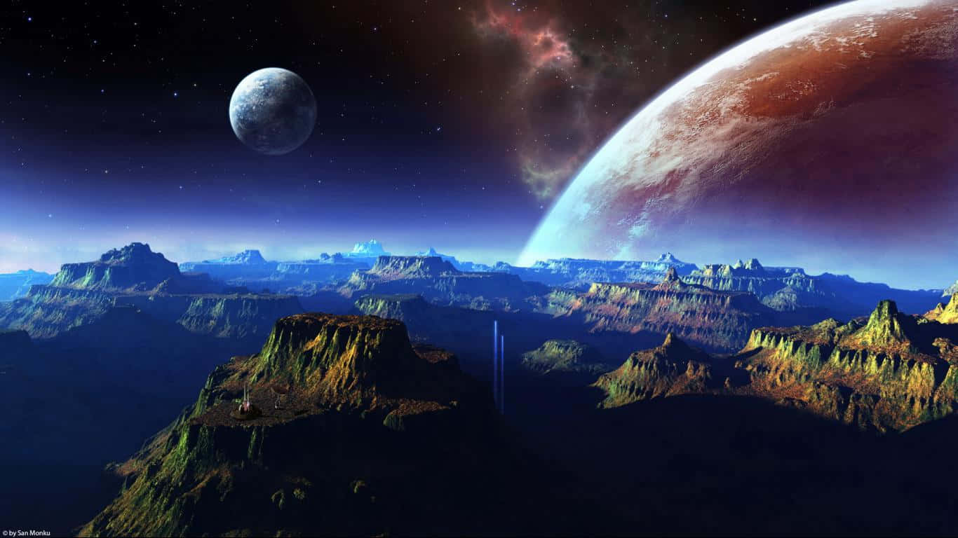 Fantasy Space Art 1366x768 Monitor Background