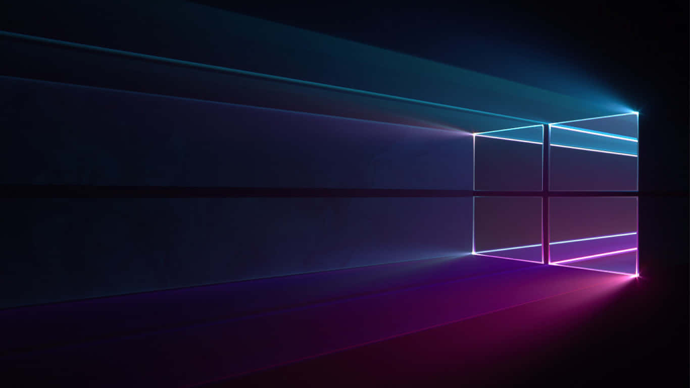Neon Windows Logo 1366x768 Monitor Background