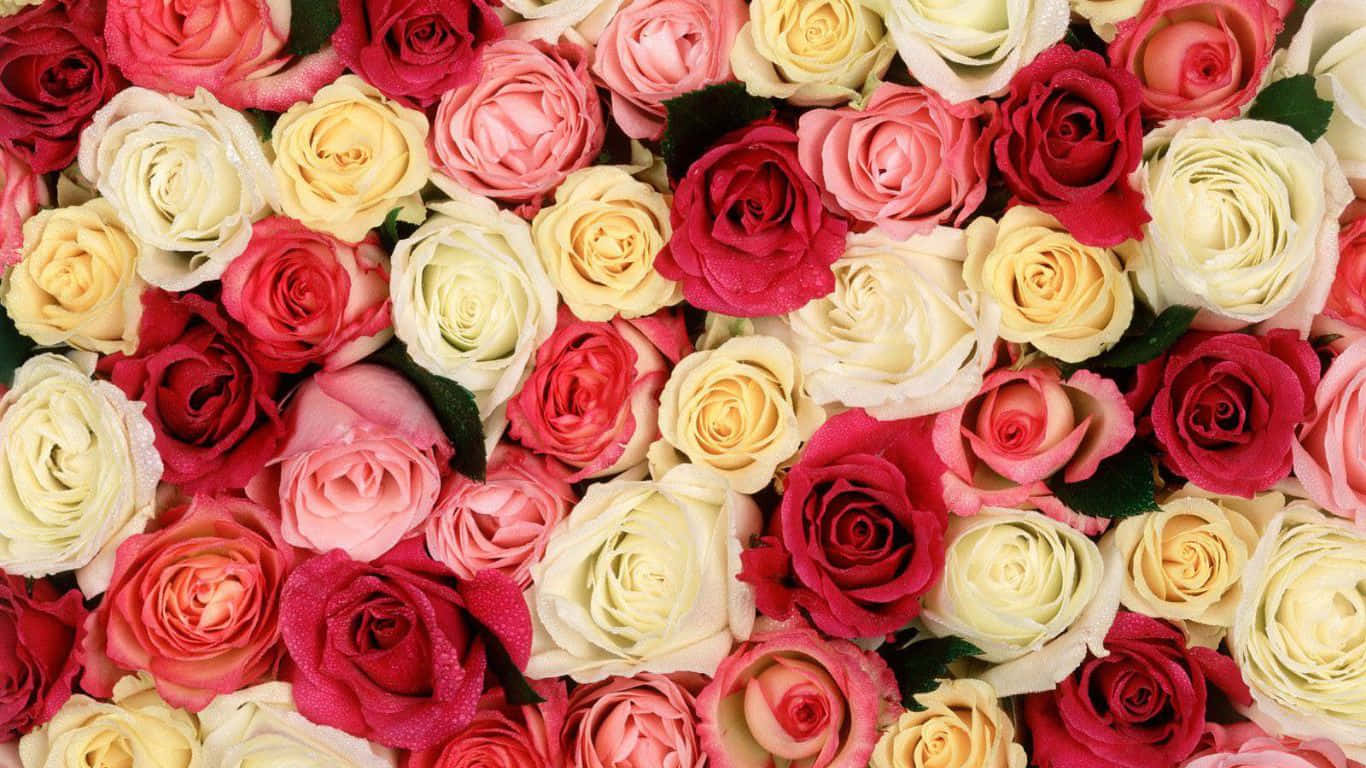 A vibrant background of roses