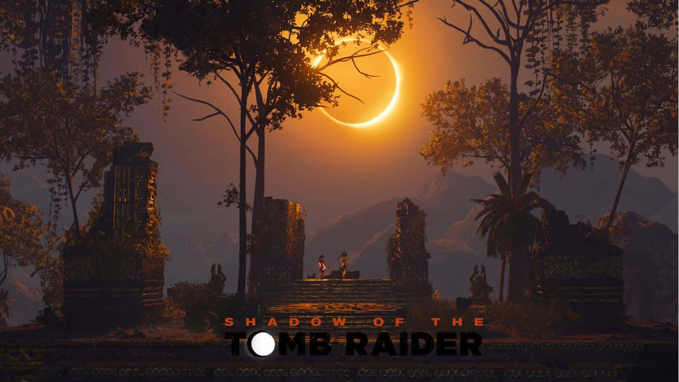 1366x768 Skygge af Tomb Raider Baggrund med Månelys