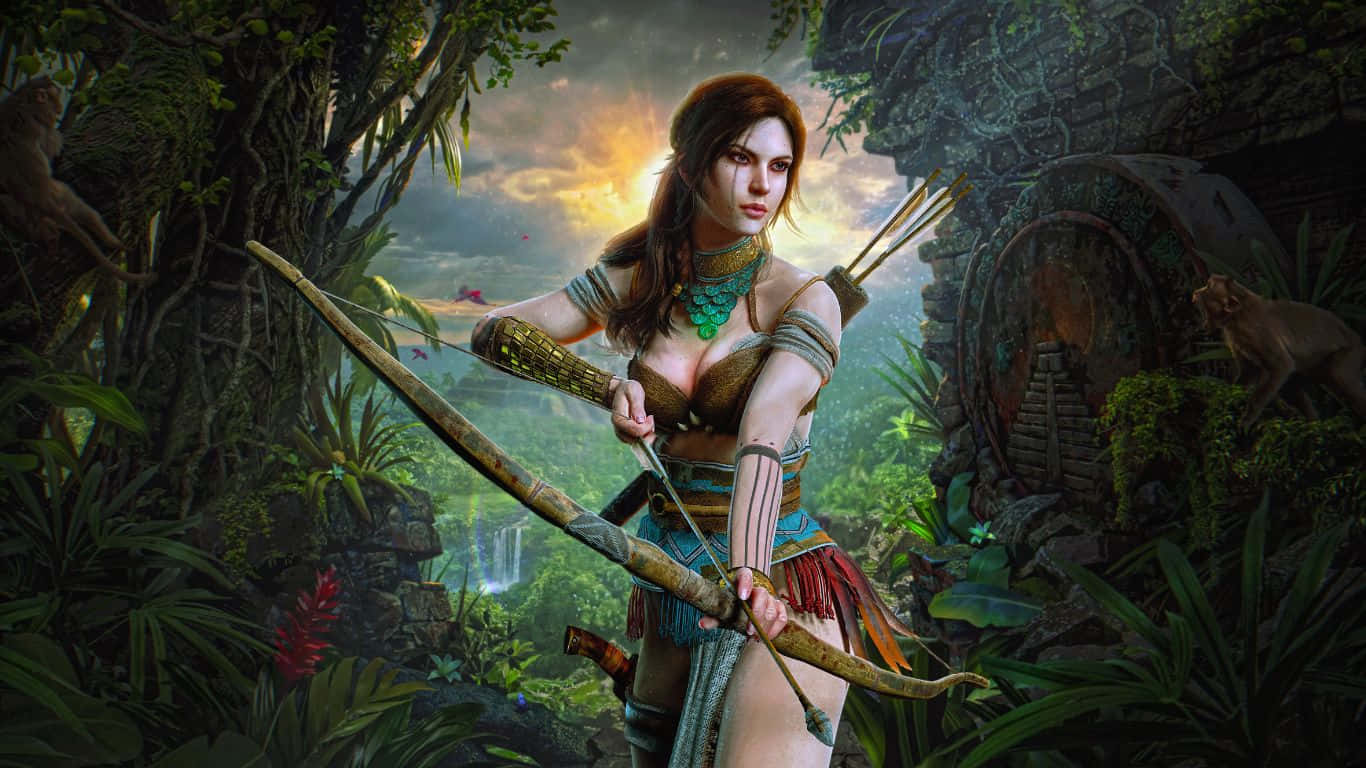 1366x768 Lara Bow Shadow Of The Tomb Raider Baggrund