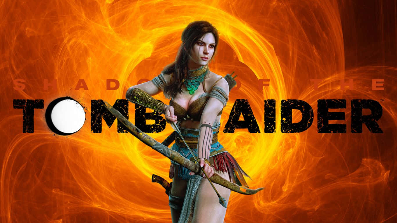 1366x768 Skygge af Tomb Raider Fiery Baggrund