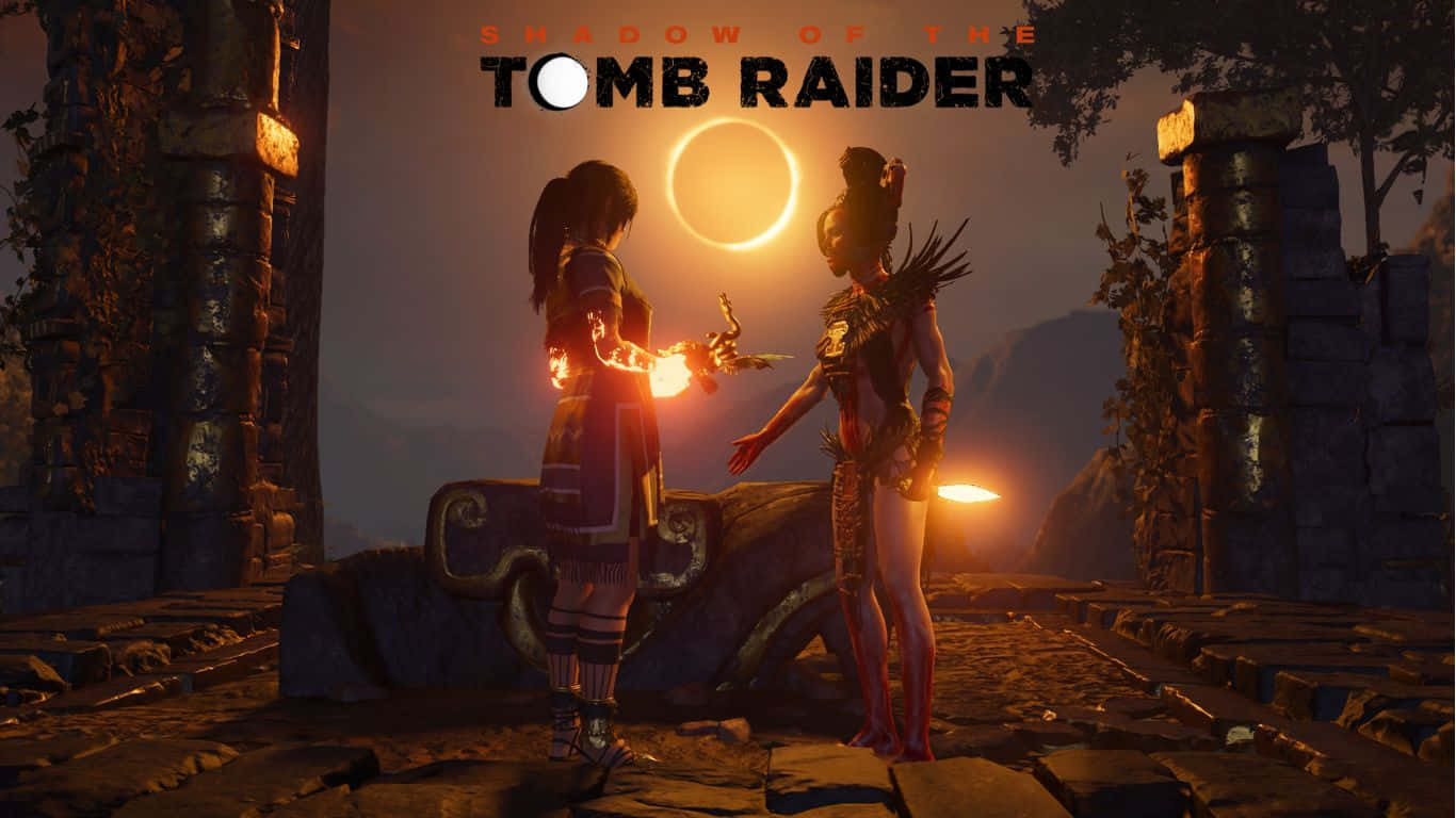 1366x768 Crimson Ilder Skugge af The Tomb Raider Baggrund