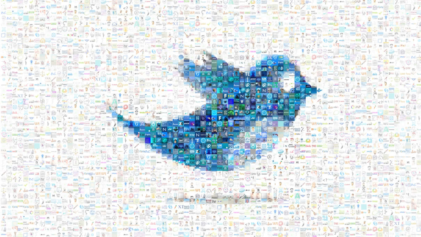 1366x768social Bakgrund Twitter-logotyp.