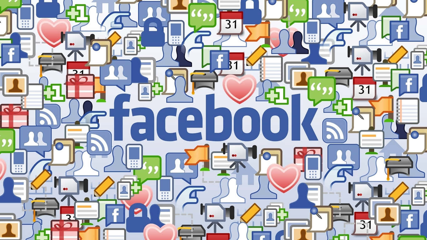 1366x768 Social Background Facebook Symbols