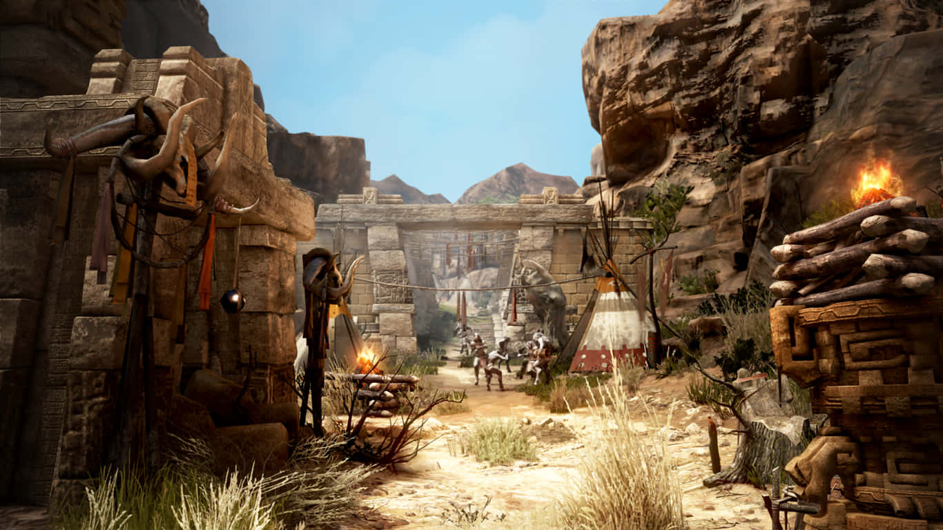 A Screenshot Of An Ancient Ruins In A Desert