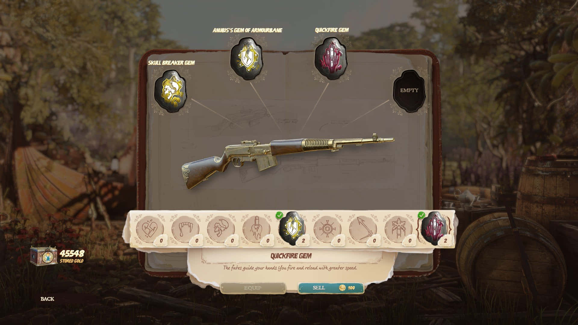 A Screenshot Of The Game With A Gun And Other Items