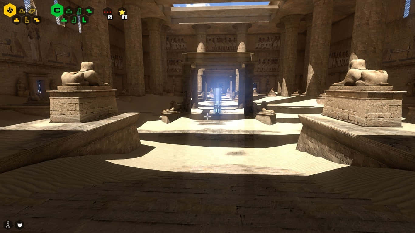 1366x768der Hintergrund Des Ägyptischen Tempels Im Talos-prinzip