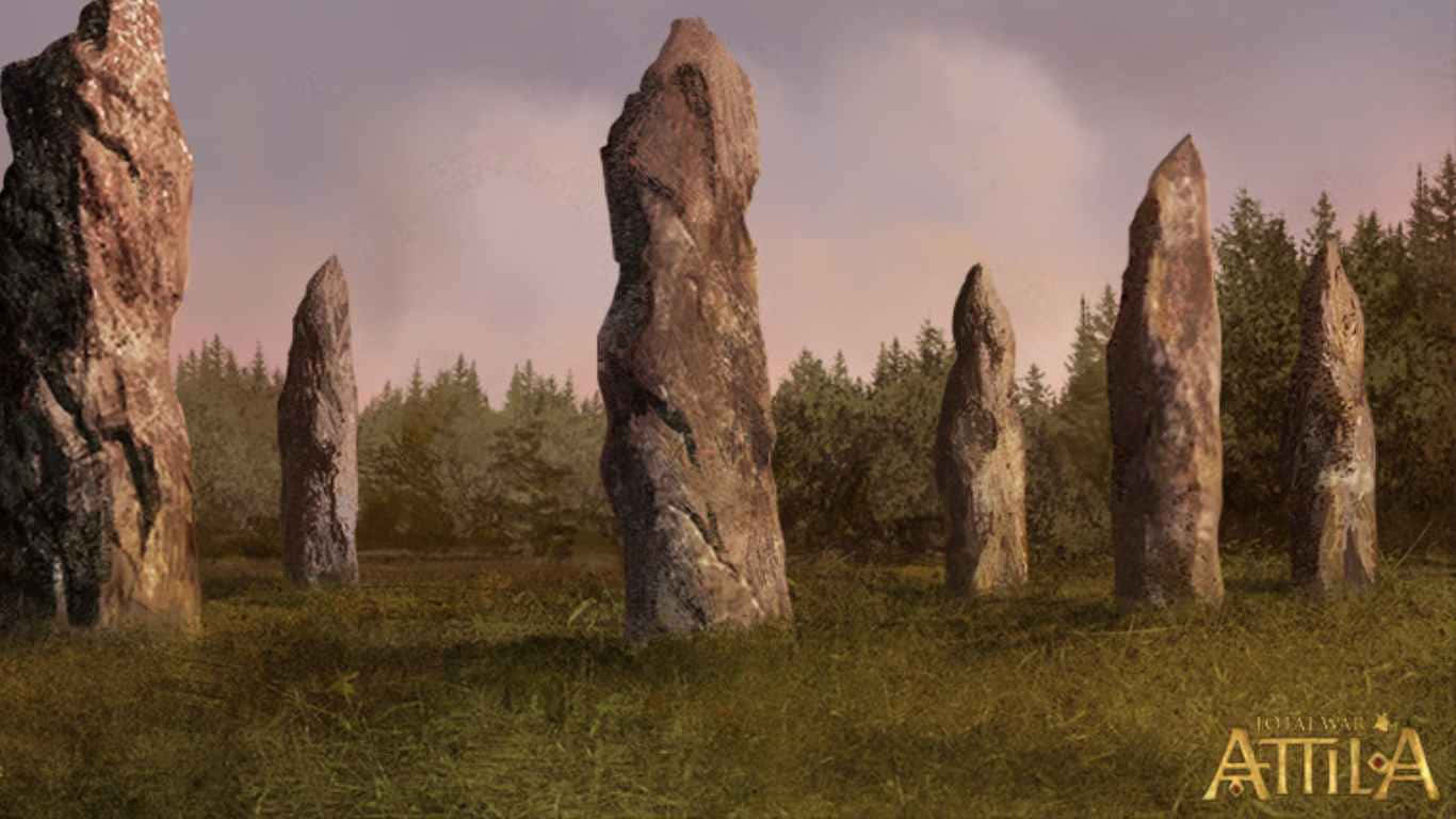 1366x768 Total War Attila Background Circle Of Stones