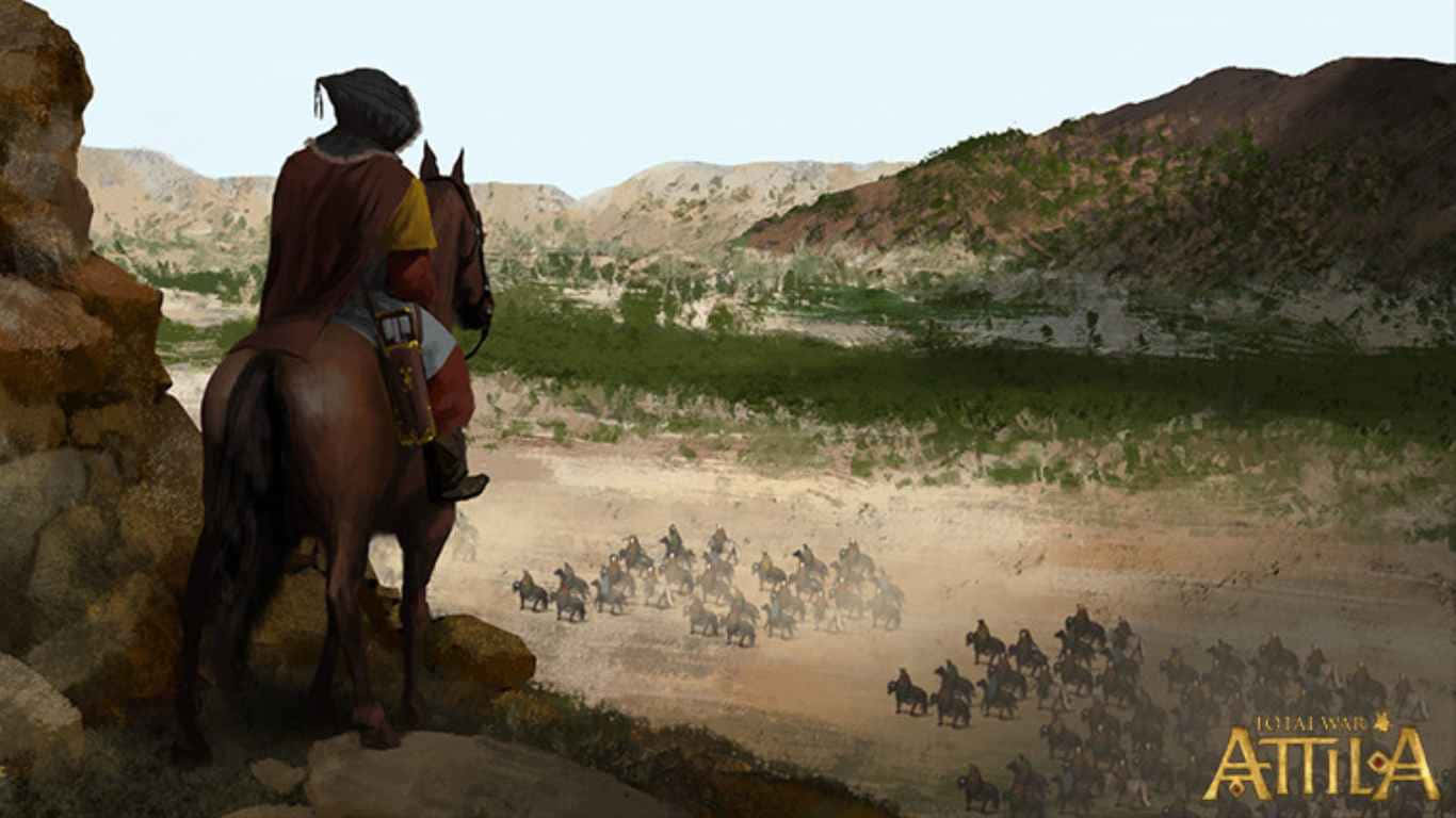 1366x768 Total War Attila Background Scout Observing An Army