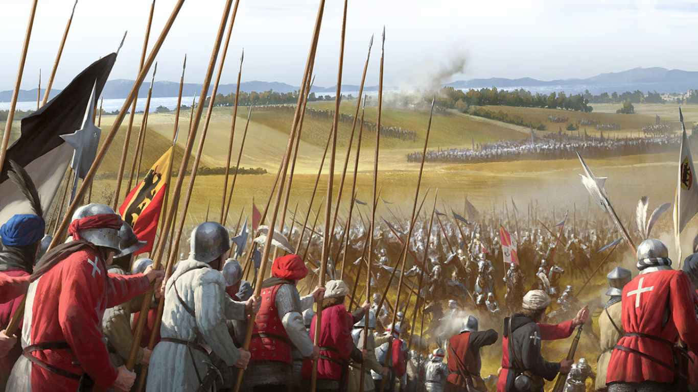 1366x768hintergrundbild Für Total War Attila Armeen Kurz Vor Der Schlacht