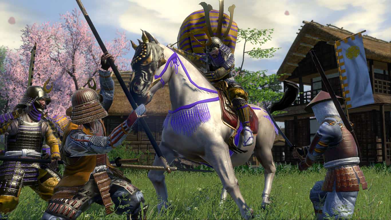 A Screenshot Of A Game With A Group Of Men On Horses
